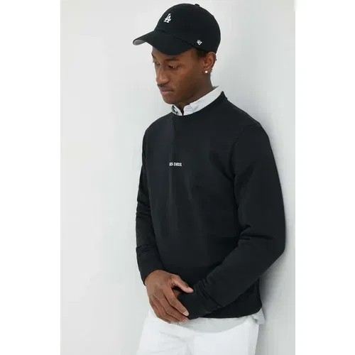 Les Deux Bombažen pulover moška, črna barva