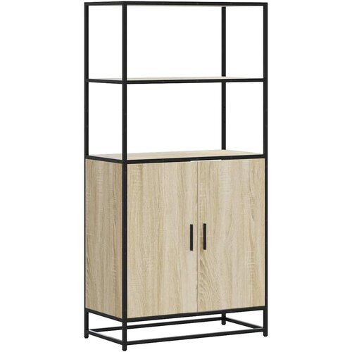 Maison Chic Visoka omara - Komoda - Predalnik sonoma hrast 68x35x139 cm inženirski les in kovina, (21722738) Slike