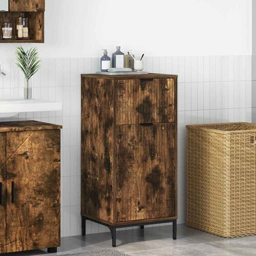 VidaXL Kupaonski ormar s ladicama Dimljeni hrast 39.5 x 36 x 88 cm Slike
