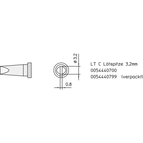 Weller Spajkalna konica v obliki dleta\, ravna LT-C velikost konice 3.2 mm vsebuje 1 kos, (20394833) Cene