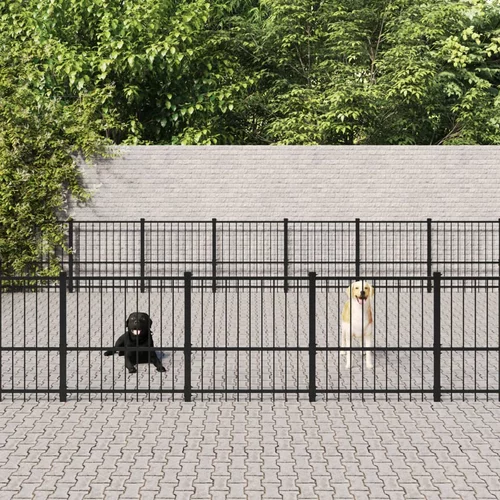 vidaXL Vanjski kavez za pse čelični 52,69 m²