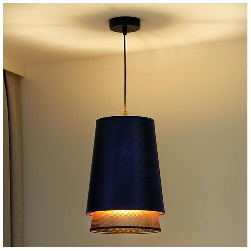  Duolla - Visilica na sajli BELL SHINY 1xE27/15W/230V prečnik 25 cm plava/bakrena Cene