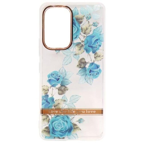 Chameleon Gumiran ovitek (TPUP) za Samsung Galaxy A53 5G - Flowers - moder Cene