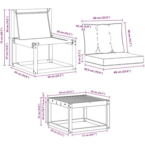  Set vanjskih sofa 9 kom. Prirodna i svijetlo siva Slike