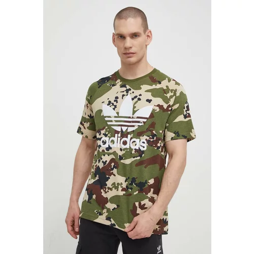 Adidas Pamučna majica za muškarce, boja: zelena, s uzorkom