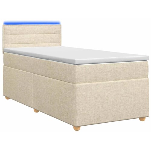  Boxspring krevet s madracem Krem 90 x 190 cm Tkanina - Krem 90 x 190 cm Dizajn linija Slike