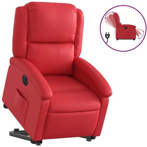 Maison Chic Električni naslanjač - Relax naslanjač s funkcijo vstajanja rdeče umetno usnje, (22062227) Cene