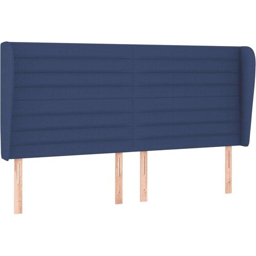  Krevet s oprugama i madracem plavi 200 x 200 cm od tkanine Slike