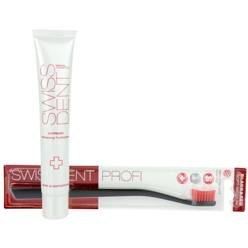 Swissdent Extreme Whitening darilni set zobna pasta Extreme Whitening Toothpaste 50 ml + zobna ščetka Whitening Soft Toothbrush Cene