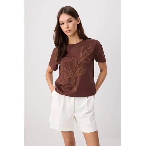 TRENDYOLMILLA ženska majica Twoss26Ts00242, smeđa Cene