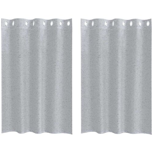 Voile zavjesa 2 pcs Tamno siva 140 x 140 cm Poliester Slike