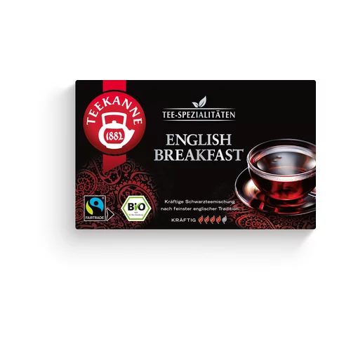 Teekanne Čajne specialitete angleški zajtrk BIO, Fairtrade in RFA