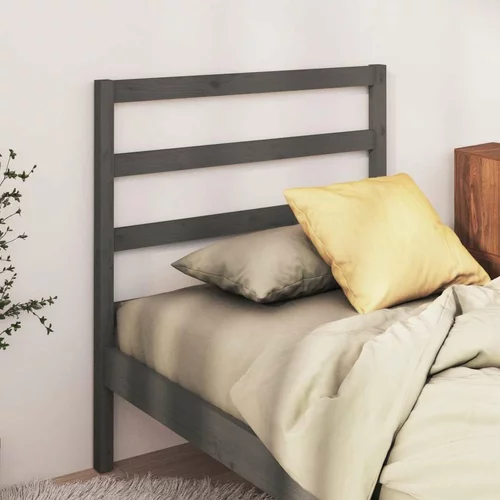  Uzglavlje za krevet sivo 96 x 4 x 100 cm od masivne borovine