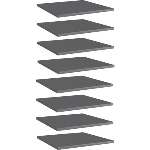 VidaXL Dodatne police za omaro 8 kosov visok sijaj sive 40x40x1,5 cm Slike