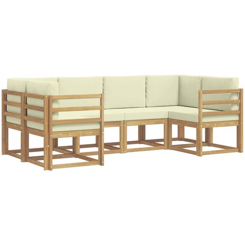  Set vanjskih sofa 6 kom. Bijela i krem Smeđa 245 x 126,5 x 73 cm Slike
