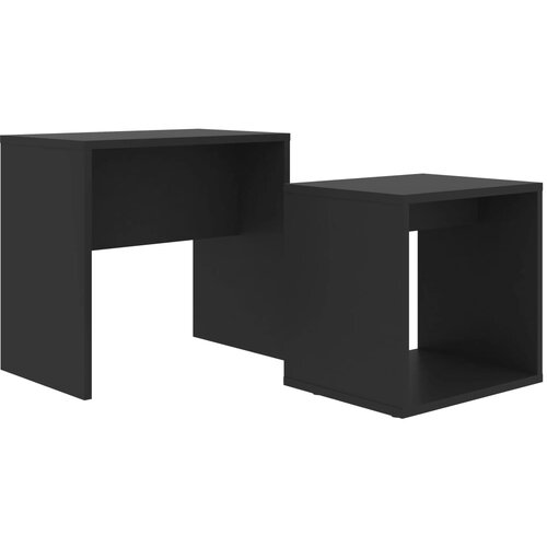 Maison Chic Komplet klubskih mizic - Kavne mizice - Nizka mizica črn 48x30x45 cm iverna plo&amp;scaron;ča, (21751994) Slike