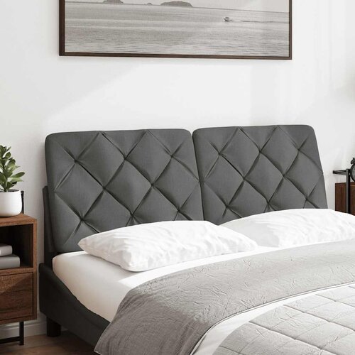 Maison Chic posteljno vzglavje - vzglavna omarica - vzglavna stranica temno siva 140 cm blago, (21704017) Slike