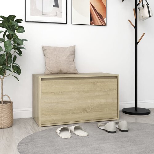  Klupa za hodnik 80 x 40 x 45 cm boja hrasta konstruirano drvo Cijene