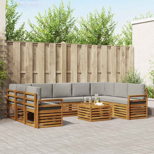  Set vanjskih sofa 10 kom. Prirodna i svjetlosiva Cijene
