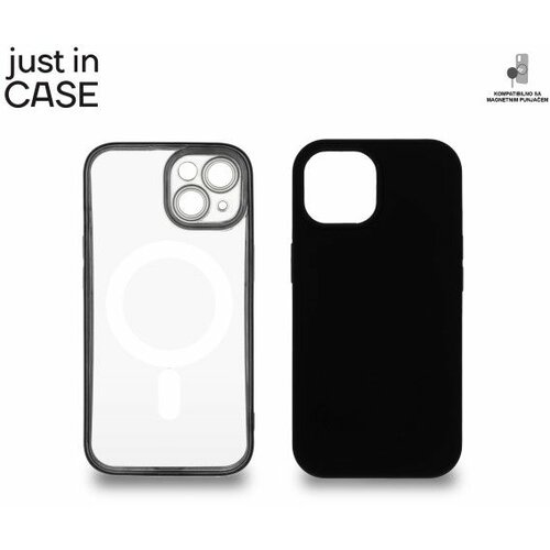 Just In Case 2u1 extra case mag mix plus paket crni za iphone 15 Slike