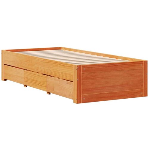 vidaXL Posteljni okvir brez vzmetnice s predali 100x200 cm borovina Cene