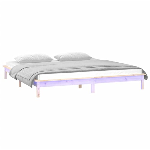  LED Okvir za krevet 140 x 200 cm od masivnog drva Slike