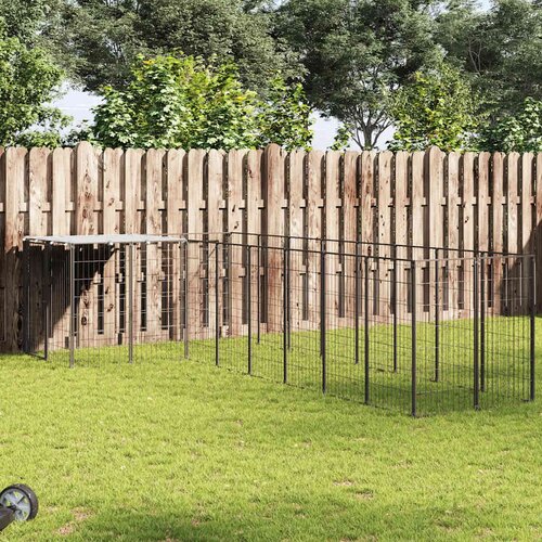  Kavez za pse crni 6,05 m² čelični Cene