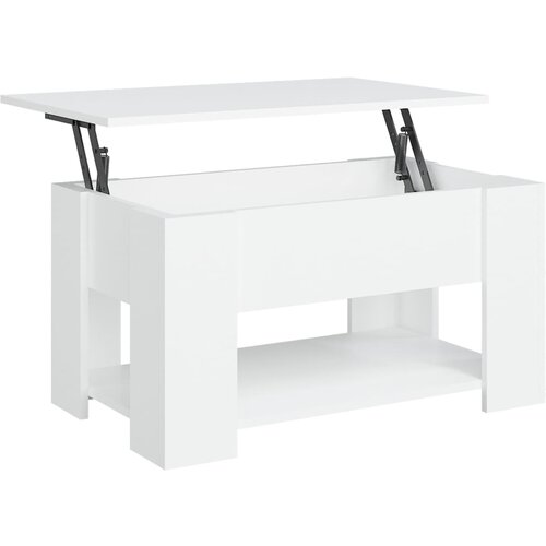 Maison Chic Klubska mizica - kavna mizica - Nizka mizica bela 79x49x41 cm inženirski les, (21755102) Cene