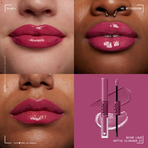 NYX Professional Makeup Shine Loud High Shine Lip Color tekoča &amp;scaron;minka z visokim sijajem odtenek 27 Hottie Hijacker 6,5 ml Slike