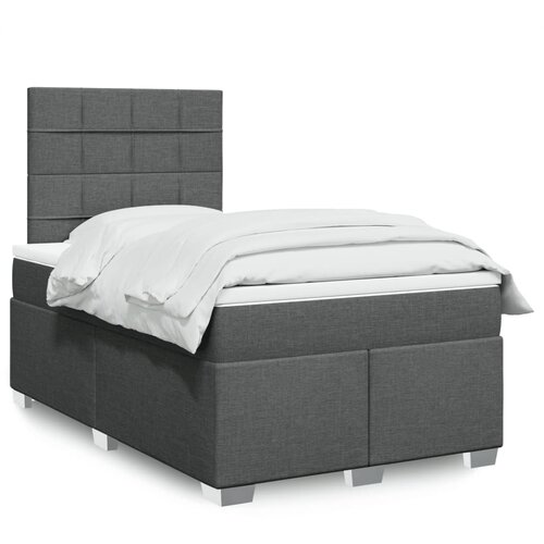  Krevet box spring s madracem tamnosivi 120 x 190 cm tkanina Cijene