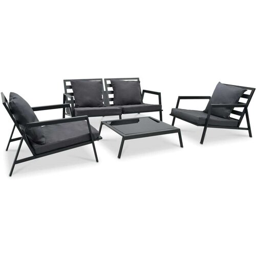  Garnitura z blazinami 4-delna aluminij temno siva Cene