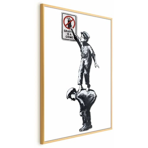 Plakat - Graffiti is a Crime 60x90 Zlatni okvir Cene