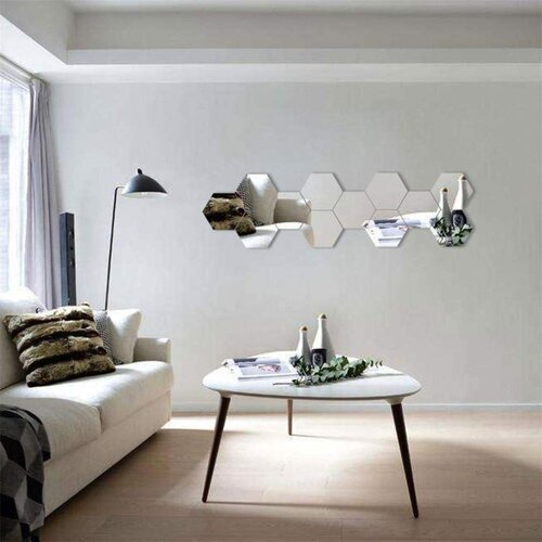 Ambiance Set s 12 samoljepljivih naljepnica Hexagonal Mirror, 20 x 17 cm Cijene