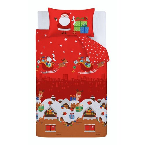 Catherine Lansfield Rdeča otroška posteljnina za posteljico 120x150 cm Santa's Christmas Presents – Cene