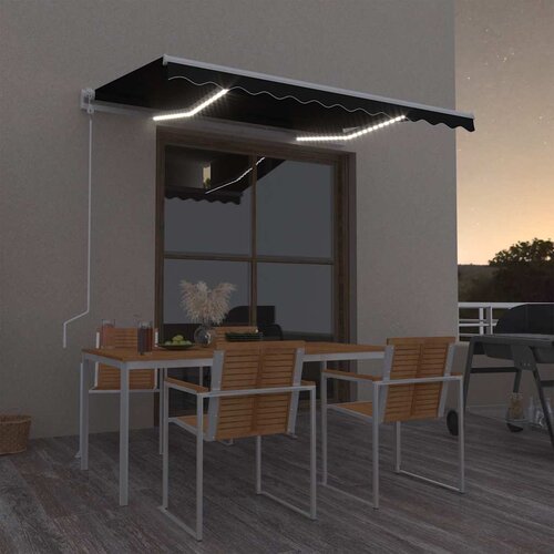  Automatska tenda sa senzorom za vjetar LED 350x250 cm antracit Cijene