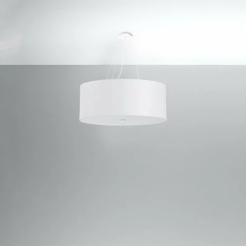 Nice Lamps Bela viseča svetilka s tekstilnim senčnikom ø 70 cm Volta –