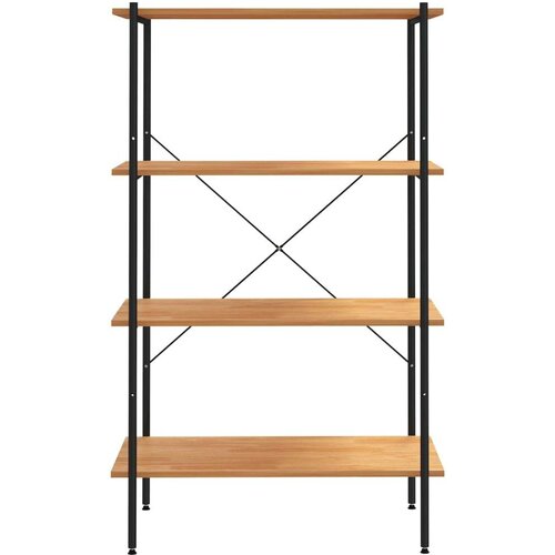 VidaXL 4-nadstropni regal s policami črn in hrast 80x40x130 cm Slike