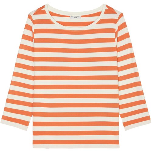 Marc O&amp;#039;Polo Denim Majica &amp;#039;Breton&amp;#039; tamno narančasta / bijela Slike