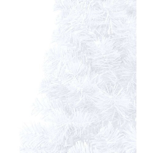 VidaXL Umjetna polovica božićnog drvca sa stalkom bijela 240 cm PVC Slike