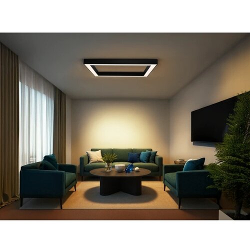  LED stropna svetiljka LED/150W/230V 3000/4000/6500K 120x120 cm crna Slike