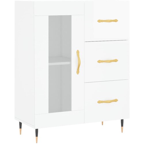 vidaXL Komoda visok sijaj bela 69,5x34x90 cm inženirski les, (20807872) Cene