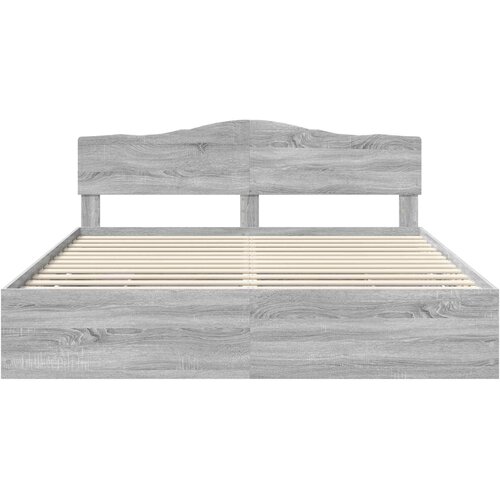  Krevetna konstrukcija Siva Sonoma 180 x 200 cm Inženjersko Drvo 206 x 183 x 90 cm Slike