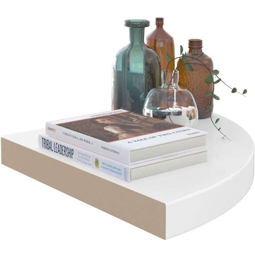 VidaXL Kotne police 2 kosa visok sijaj bele 35x35x3,8 cm MDF Slike