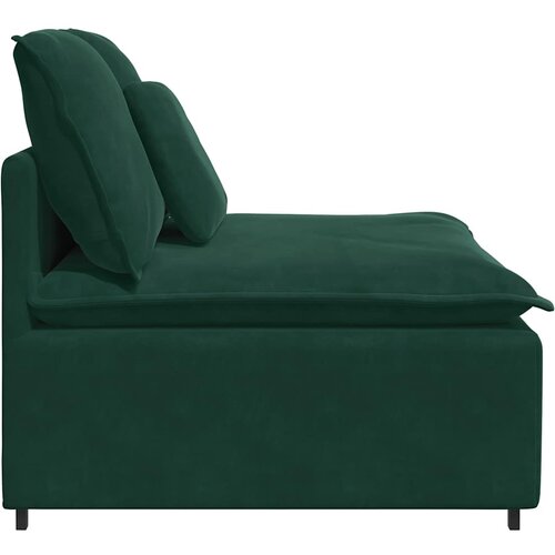  Modularni Sofa Centralni Modul s Jastucima Tamnozeleni 100 cm Slike