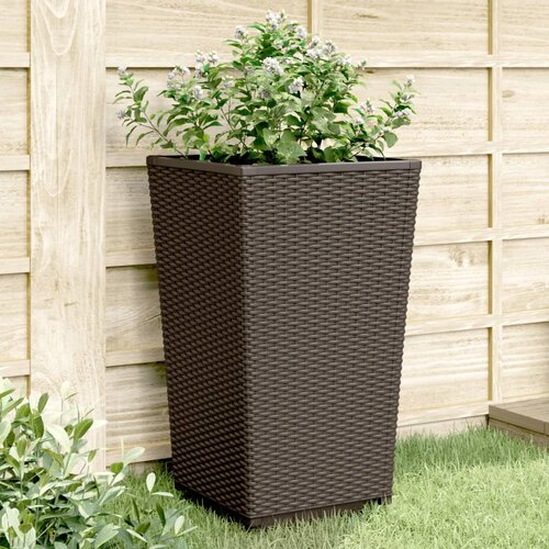 vidaXL Vrtna cvetlična korita 2 kosa rjava 32,5x32,5x57 cm PP Cene
