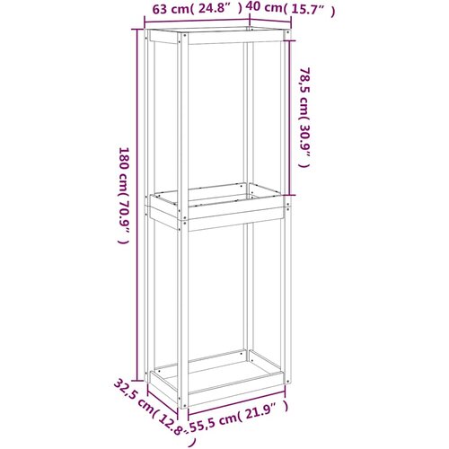 Stalak za gume 63 x 40 x 180 cm od masivne borovine Slike