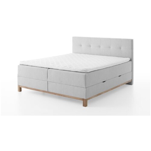 Meise Möbel Svijetlo sivi boxspring krevet s prostorom za odlaganje 160x200 cm Catania - Cijene
