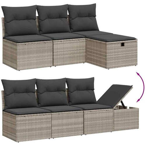  8-dijelni set vrtnih sofa od poliratana s jastucima svjetlosivi Slike
