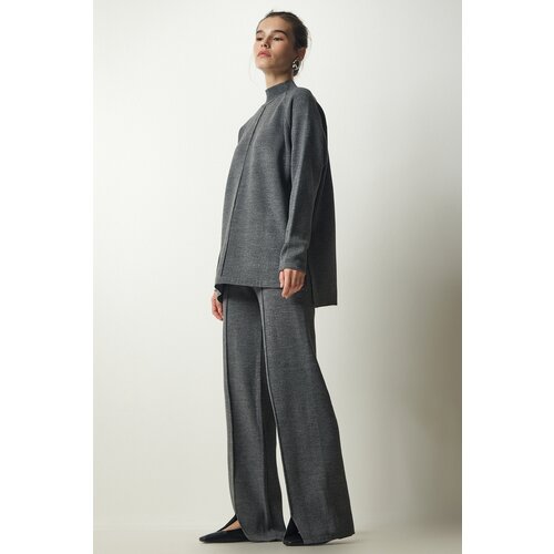  Women&amp;#039;s Gray Stylish Knitwear Sweater Pants Suit Slike