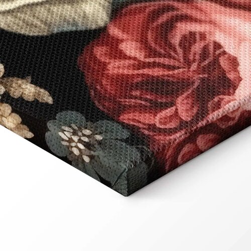  Slika - Colourful flowers on a black background 90x60 Cene